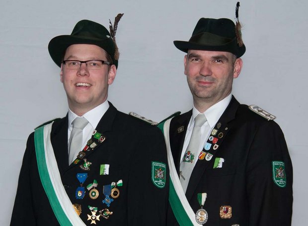 Königsoffiziere Hubertus Plümpe und Tobias Coböken